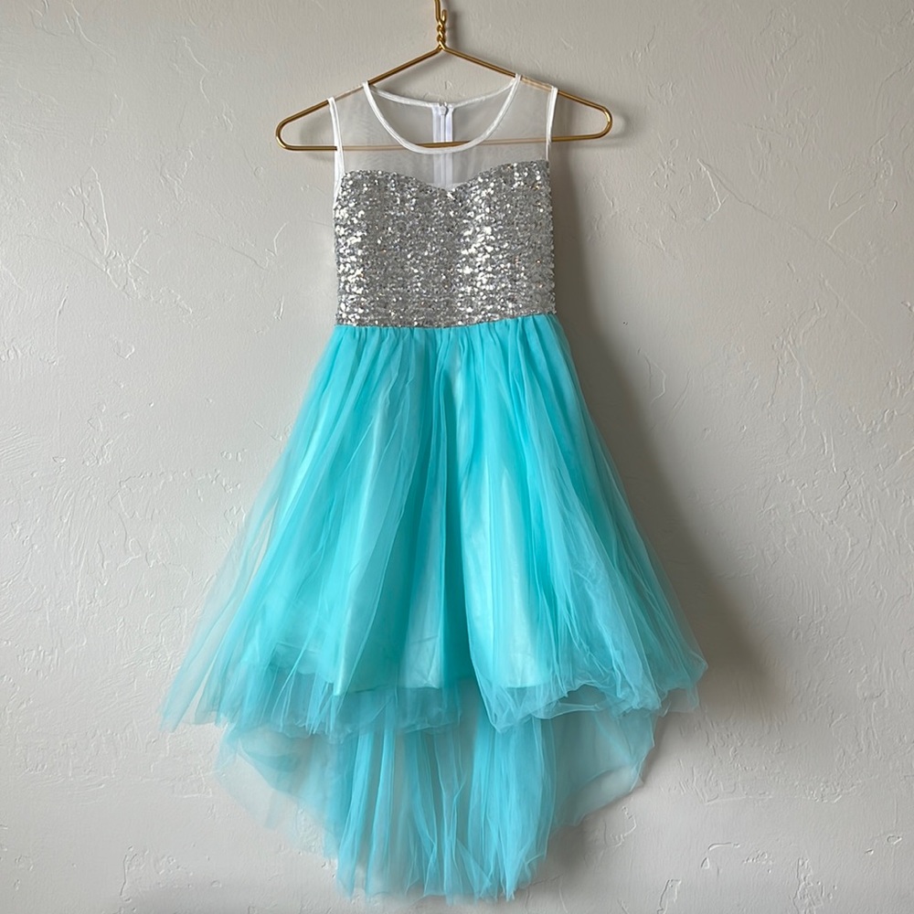Girls Blue and Silver Dress